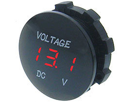 12VDC Battery Monitor Meter, Red